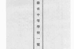 老图书–《安徽省中等学校一览》电子版合集